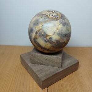 Natural Dendritic Jasper Sphere 407g Landscape Picture Stone Polished Sphere
